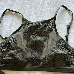 Lace Mesh Bralette - Olive Green